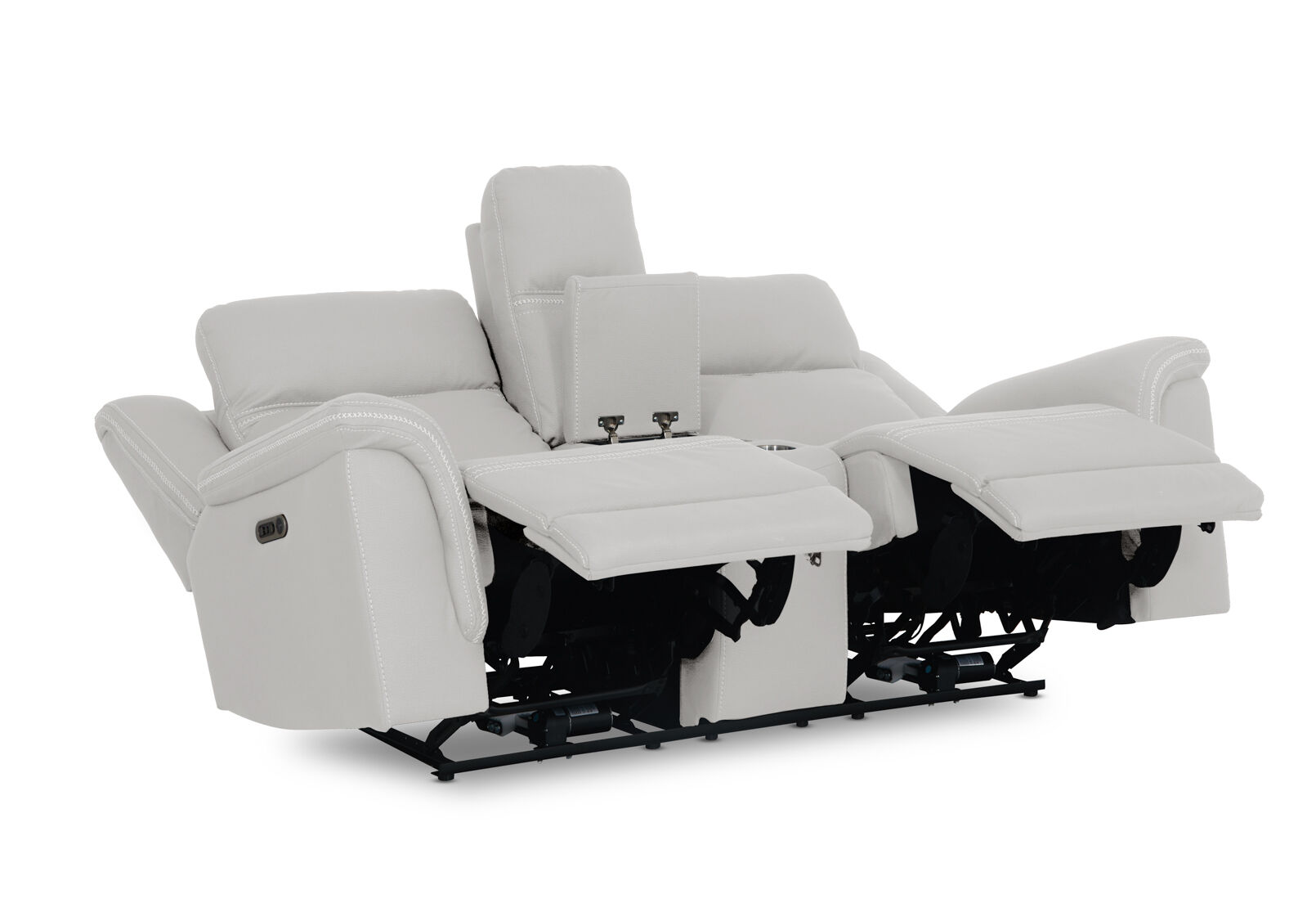 WOLFGANG FABRIC 2 SEATER ELECTRIC RECLINER LIGHT GREY