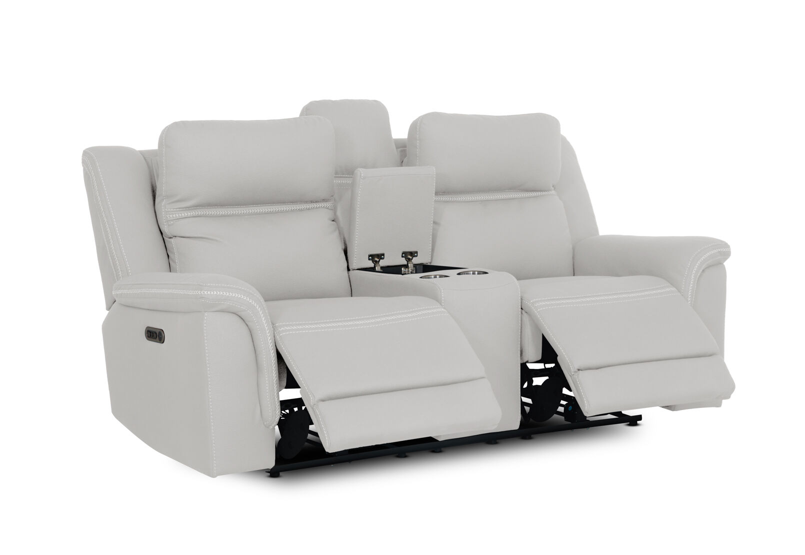 WOLFGANG FABRIC 2 SEATER ELECTRIC RECLINER LIGHT GREY