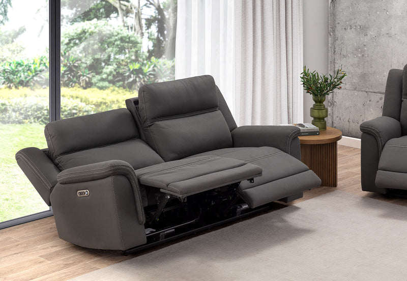 WOLFGANG FABRIC 2.5 SEATER ELECTRIC RECLINER STEEL