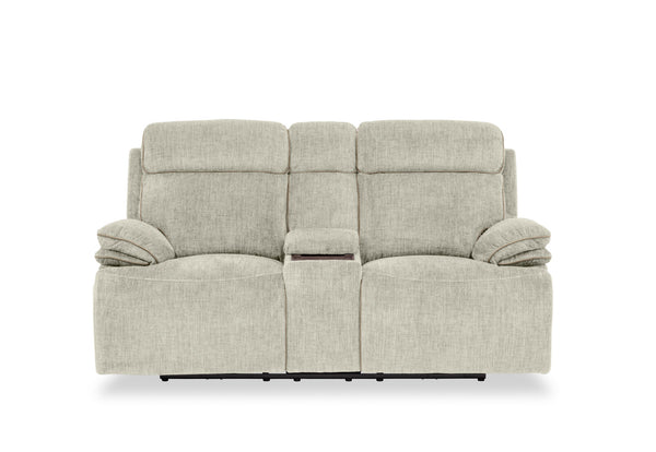 SEYMOUR FABRIC 2 SEATER ELECTRIC RECLINER LIGHT GREY