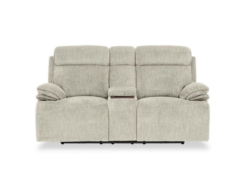 SEYMOUR FABRIC 2 SEATER ELECTRIC RECLINER LIGHT GREY
