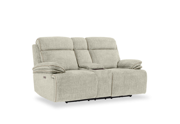 SEYMOUR FABRIC 2 SEATER ELECTRIC RECLINER LIGHT GREY