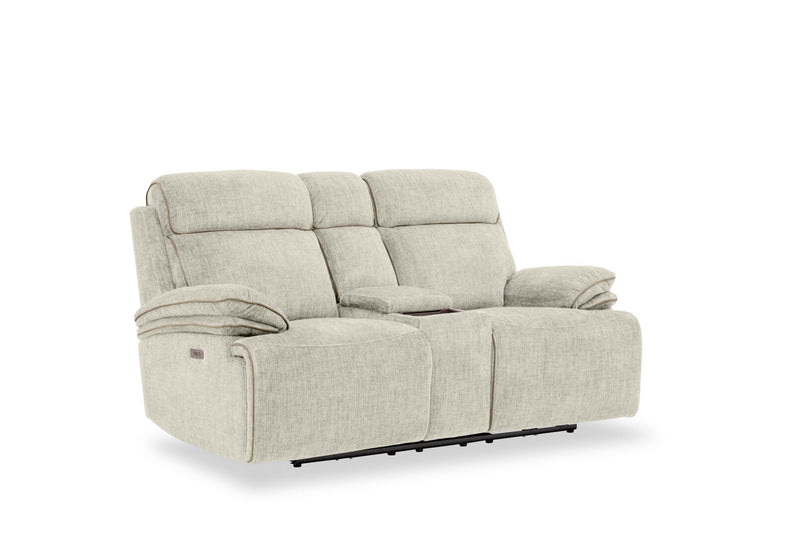 SEYMOUR FABRIC 2 SEATER ELECTRIC RECLINER LIGHT GREY