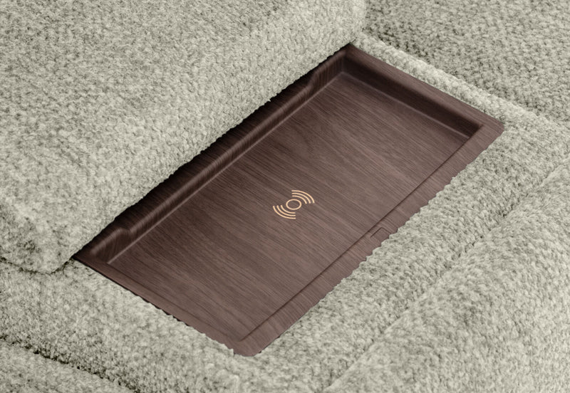 SEYMOUR FABRIC 2 SEATER ELECTRIC RECLINER LIGHT GREY