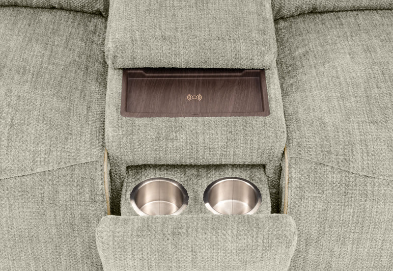 SEYMOUR FABRIC 2 SEATER ELECTRIC RECLINER LIGHT GREY