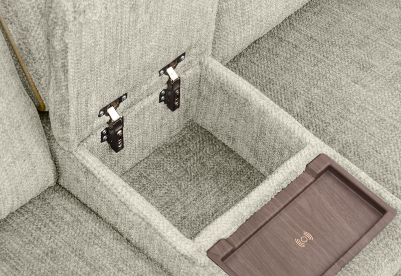 SEYMOUR FABRIC 2 SEATER ELECTRIC RECLINER LIGHT GREY