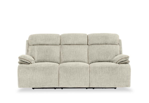 SEYMOUR FABRIC 3 SEATER ELECTRIC RECLINER LIGHT GREY
