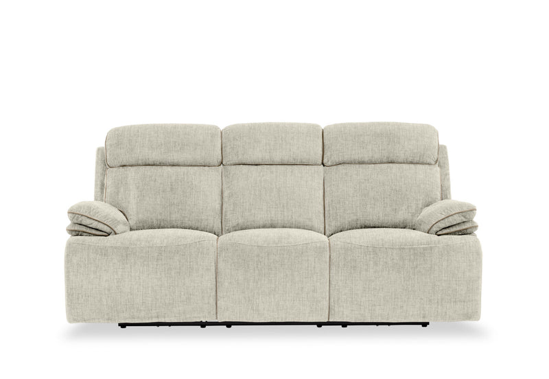 SEYMOUR FABRIC 3 SEATER ELECTRIC RECLINER LIGHT GREY