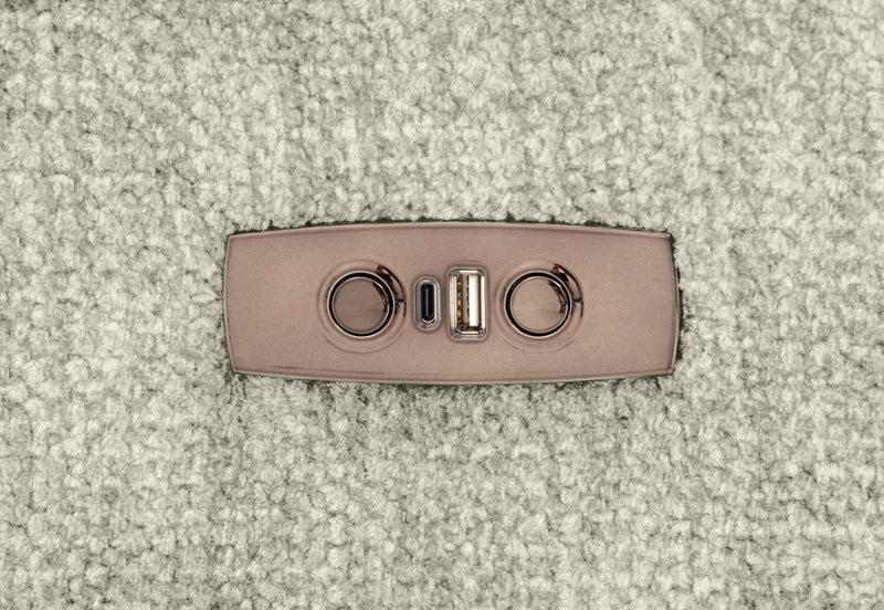 SEYMOUR FABRIC 3 SEATER ELECTRIC RECLINER LIGHT GREY