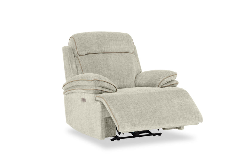 SEYMOUR FABRIC ELECTRIC RECLINER LIGHT GREY