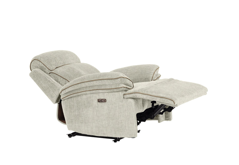 SEYMOUR FABRIC ELECTRIC RECLINER LIGHT GREY