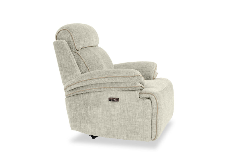 SEYMOUR FABRIC ELECTRIC RECLINER LIGHT GREY