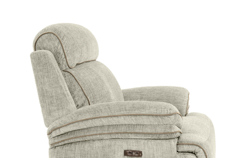SEYMOUR FABRIC ELECTRIC RECLINER LIGHT GREY