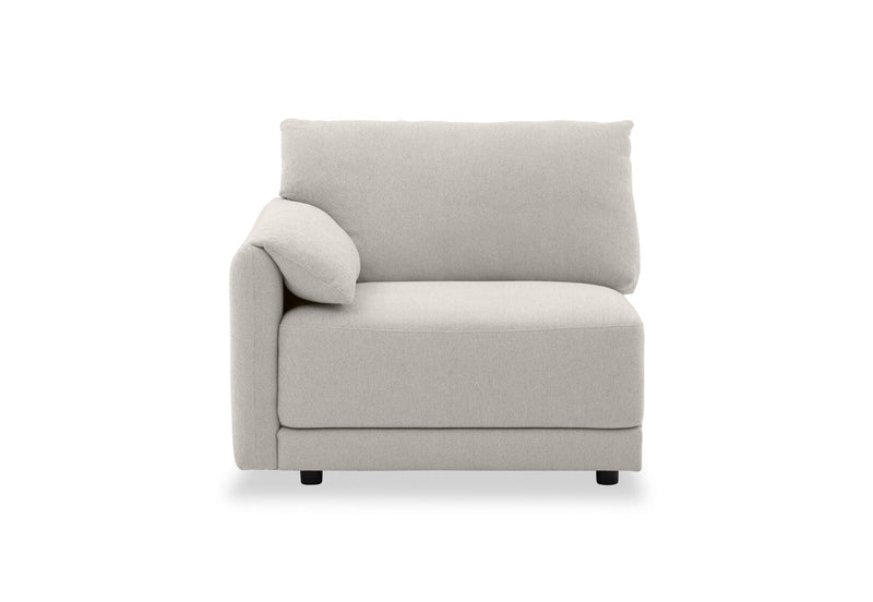 VARLEY FABRIC MODULAR LEFT HAND FACING CHAIR LIGHT GREY