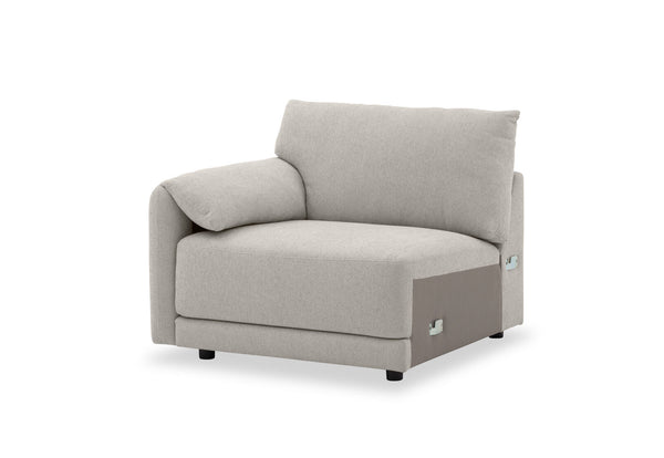 VARLEY FABRIC MODULAR LEFT HAND FACING CHAIR LIGHT GREY