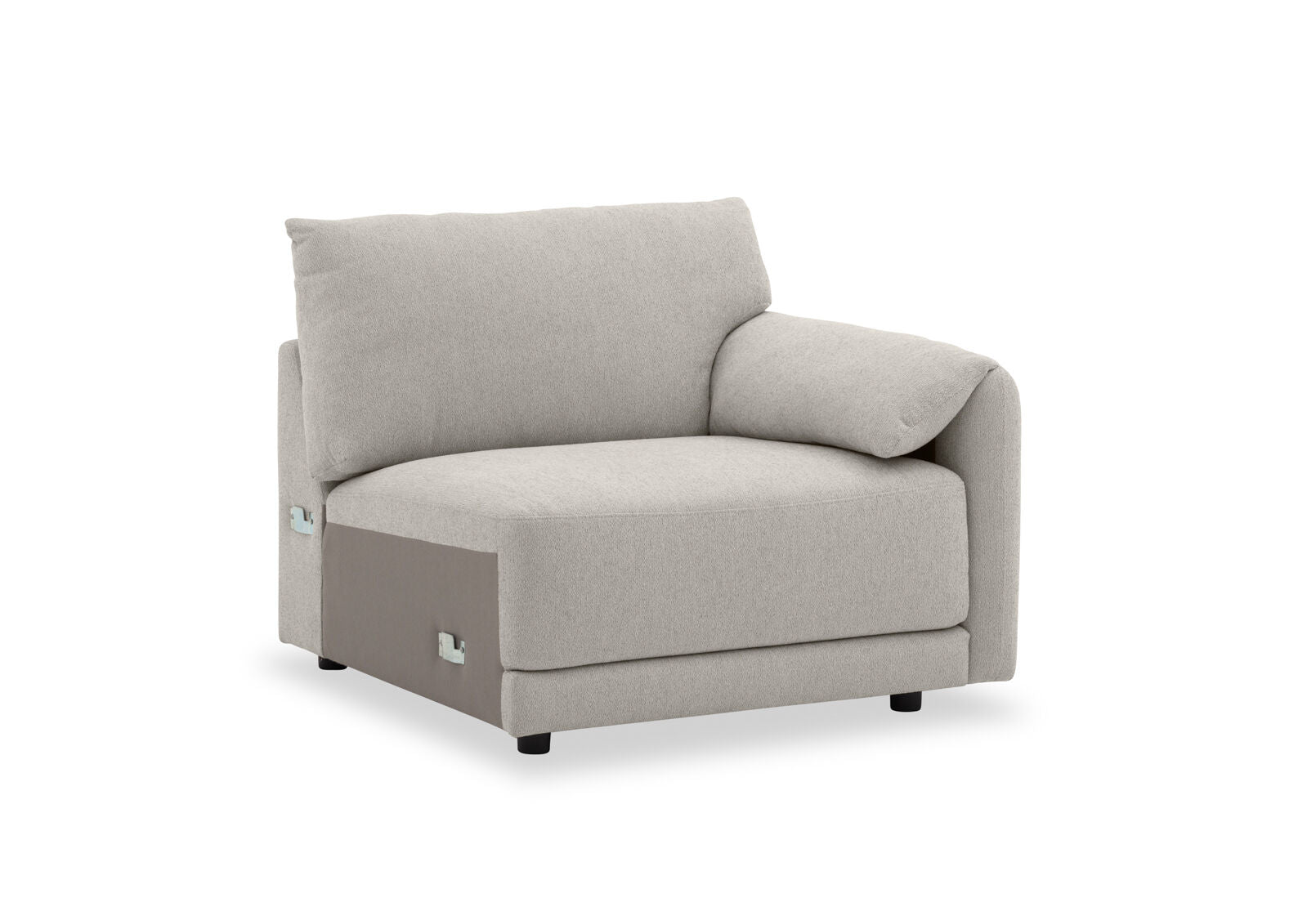 VARLEY FABRIC MODULAR RIGHT HAND FACING CHAIR LIGHT GREY
