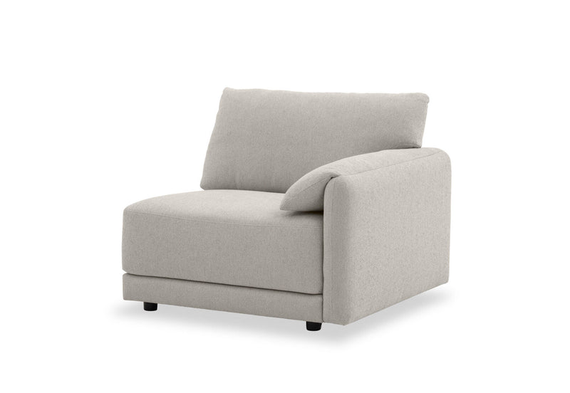 VARLEY FABRIC MODULAR RIGHT HAND FACING CHAIR LIGHT GREY