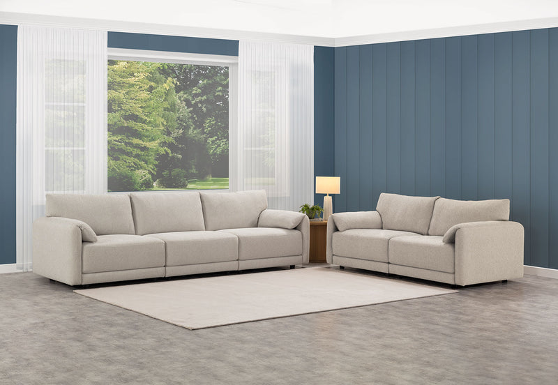 VARLEY FABRIC 3.5 SEATER SOFA LIGHT GREY