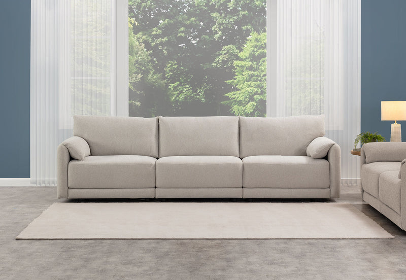 VARLEY FABRIC 3.5 SEATER SOFA LIGHT GREY