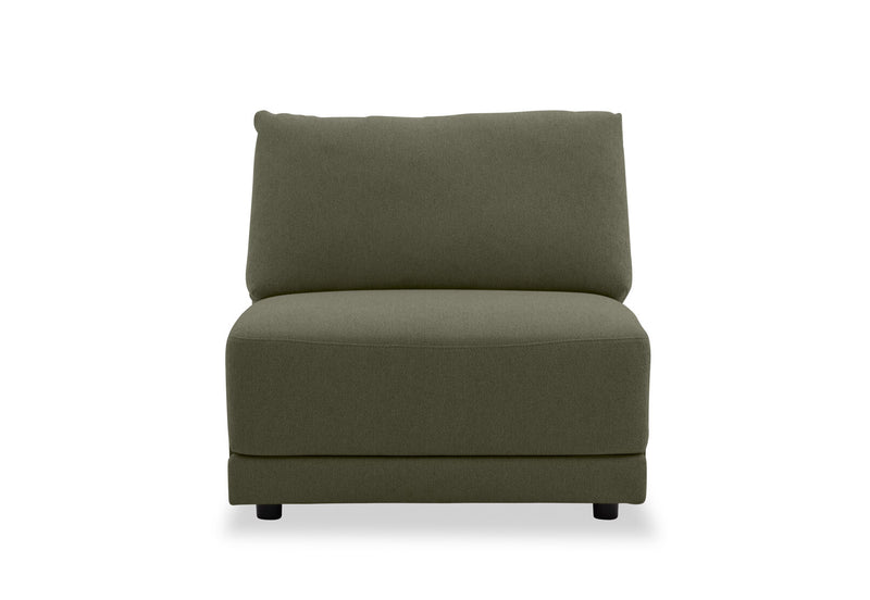 VARLEY FABRIC MODULAR ARMLESS CHAIR GREEN