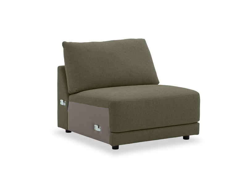 VARLEY FABRIC MODULAR ARMLESS CHAIR GREEN