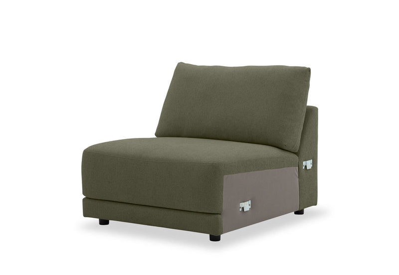 VARLEY FABRIC MODULAR ARMLESS CHAIR GREEN