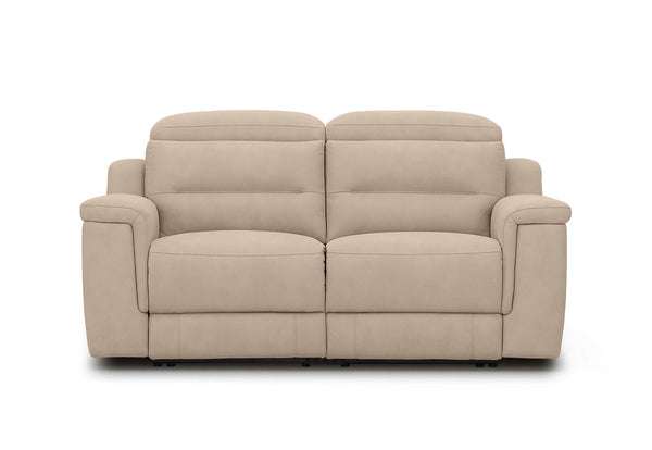 JEFFRIES FABRIC 2 SEATER ELECTRIC RECLINERS STONE