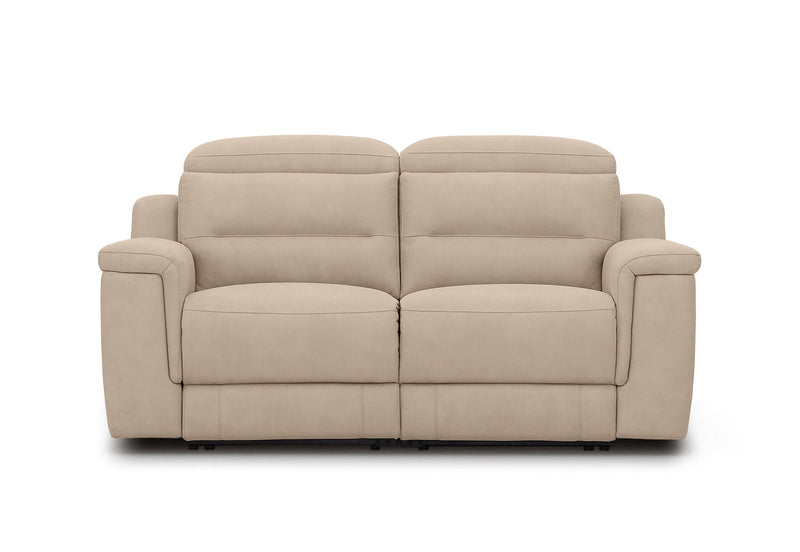 JEFFRIES FABRIC 2 SEATER ELECTRIC RECLINERS STONE