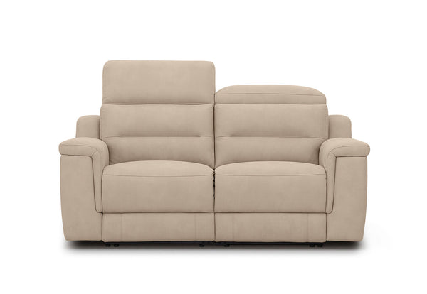 JEFFRIES FABRIC 2 SEATER ELECTRIC RECLINERS STONE