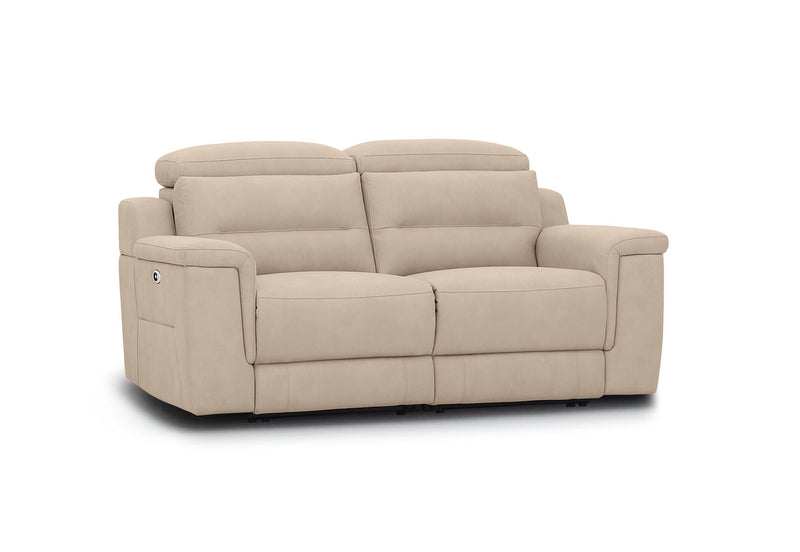 JEFFRIES FABRIC 2 SEATER ELECTRIC RECLINERS STONE