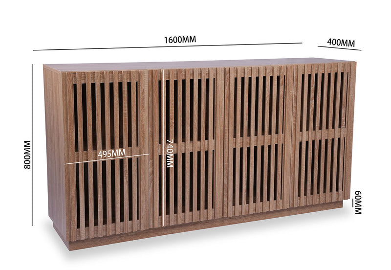 RILEY 4 DOOR BUFFET NATURAL