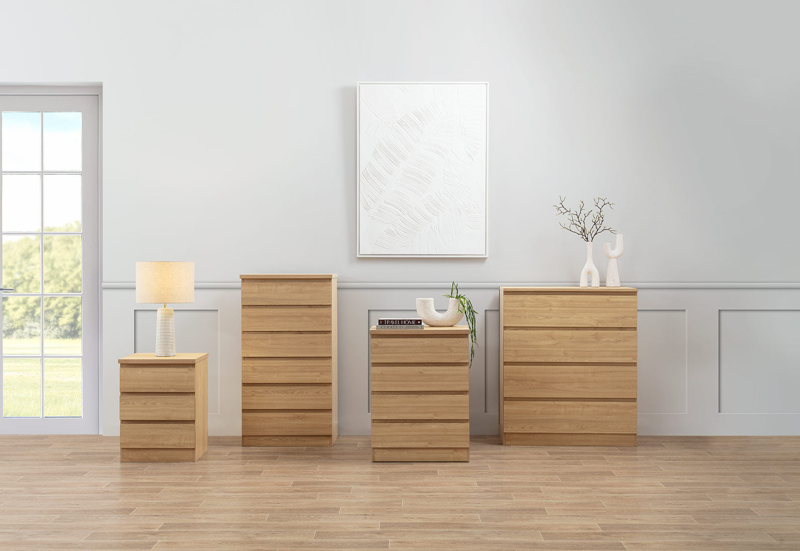 HOWARD 4 DRAWER WIDE TALL CHEST HONEY