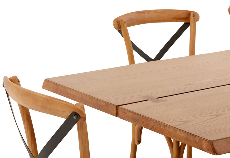 EVENDALE 7 PIECE DINING SUITE WITH AVANTEE DINING CHAIRS.  NATURAL