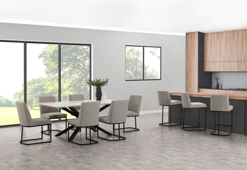 ARABELLA 7 PIECE DINING SUITE WITH NEVIS DINING CHAIRS  GREY