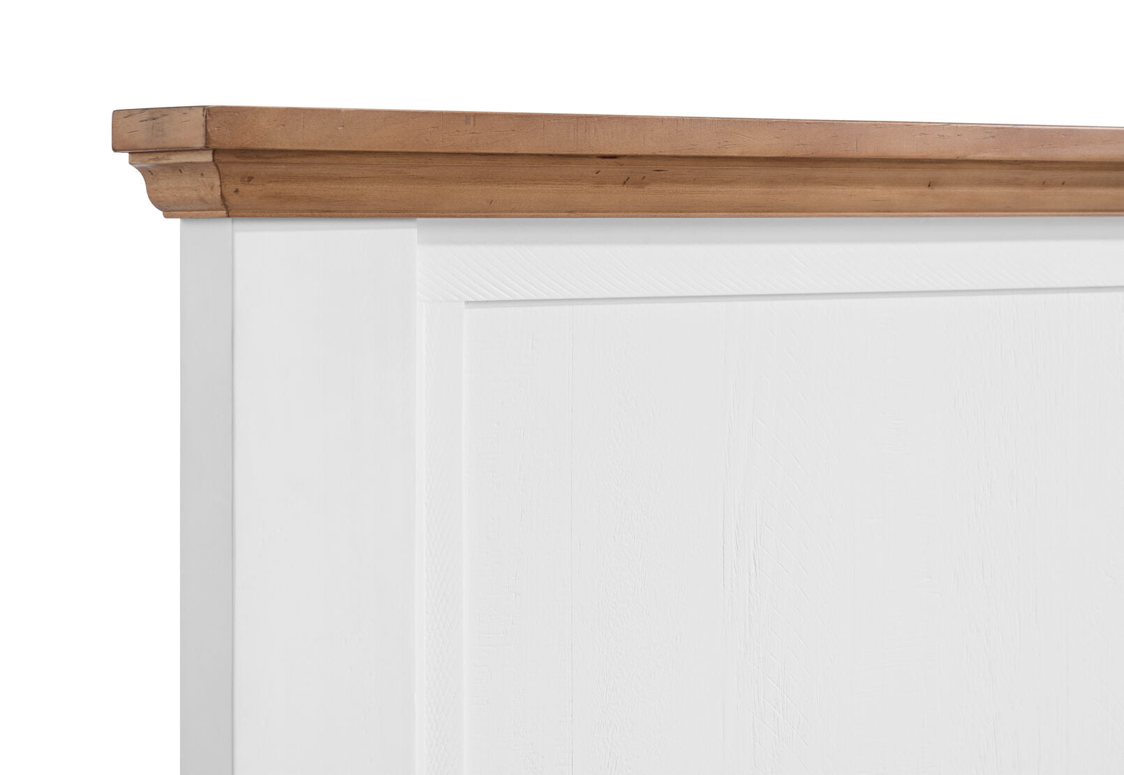 CHARLSBOURG KING BED WHITE/DARK PINE