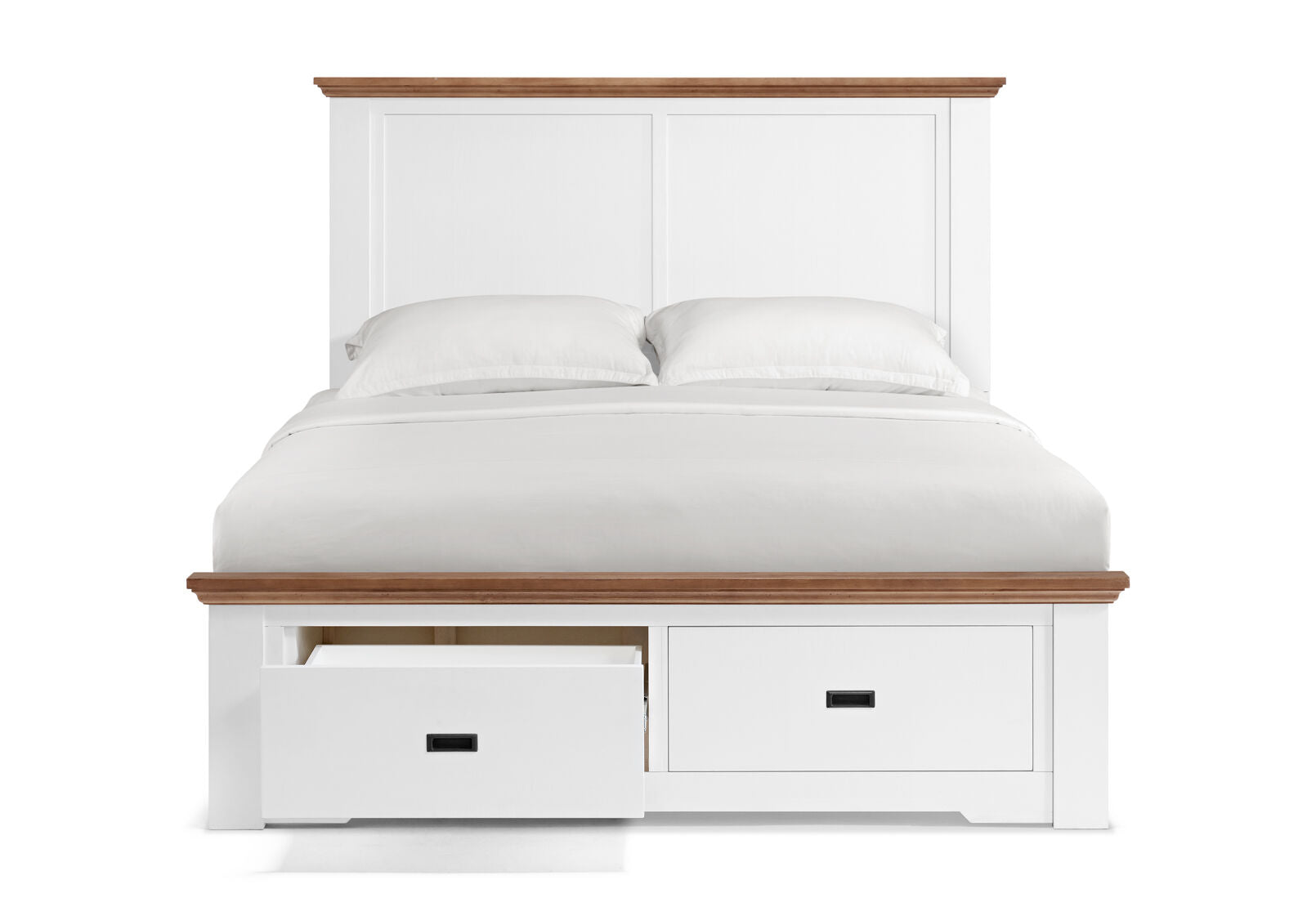 CHARLSBOURG QUEEN BED WHITE/DARK PINE