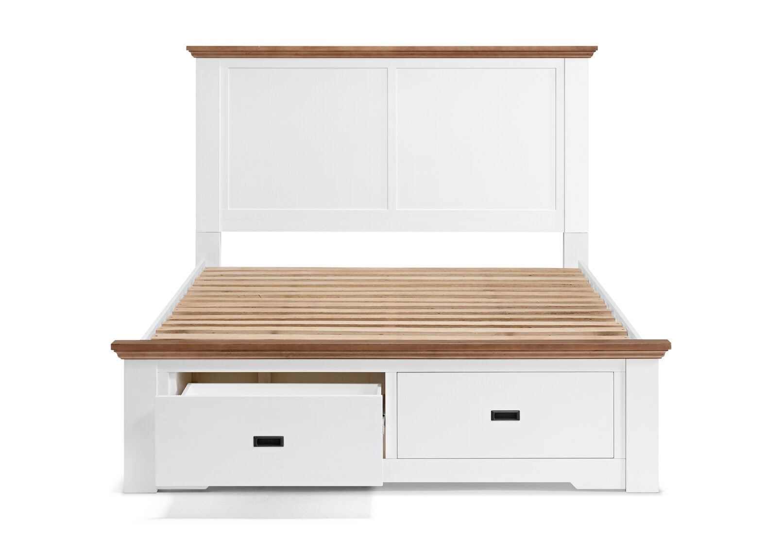 CHARLSBOURG QUEEN BED WHITE/DARK PINE