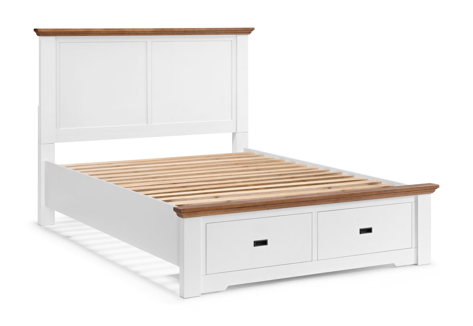 CHARLSBOURG QUEEN BED WHITE/DARK PINE