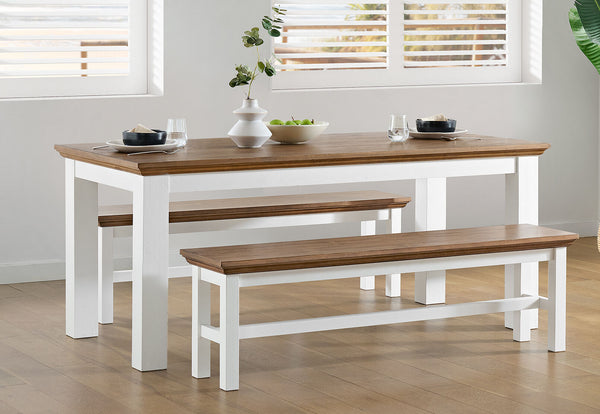 CHARLSBOURG 1800 DINING TABLE WHITE/DARK PINE