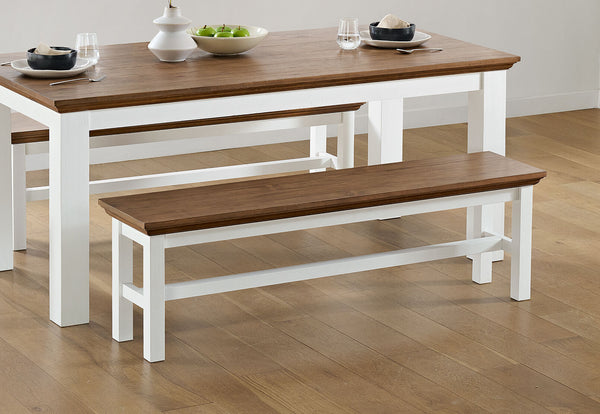 CHARLSBOURG BENCH 	WHITE/DARK PINE