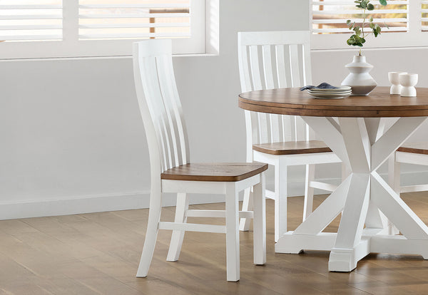 CHARLSBOURG DINING CHAIR 	WHITE/DARK PINE