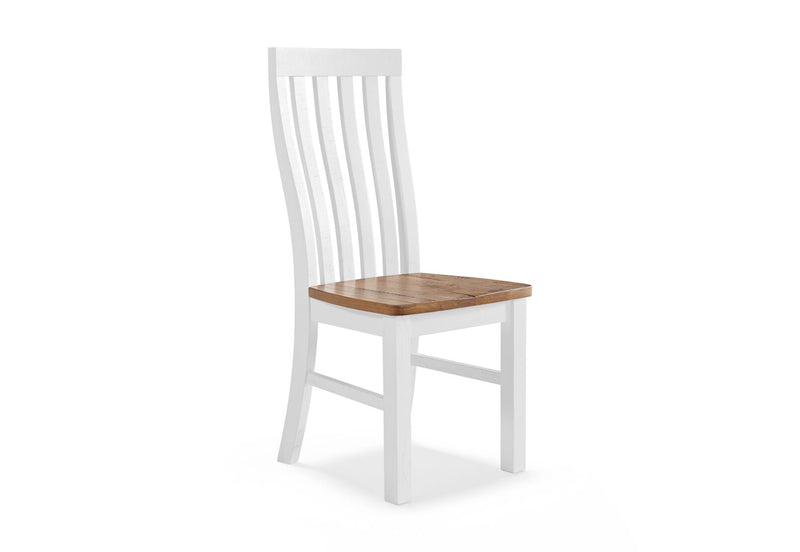 CHARLSBOURG DINING CHAIR 	WHITE/DARK PINE