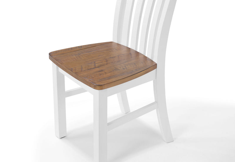 CHARLSBOURG DINING CHAIR 	WHITE/DARK PINE