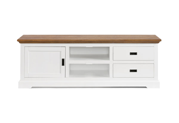 CHARLSBOURG ENTERTAINMENT UNIT WHITE/DARK PINE
