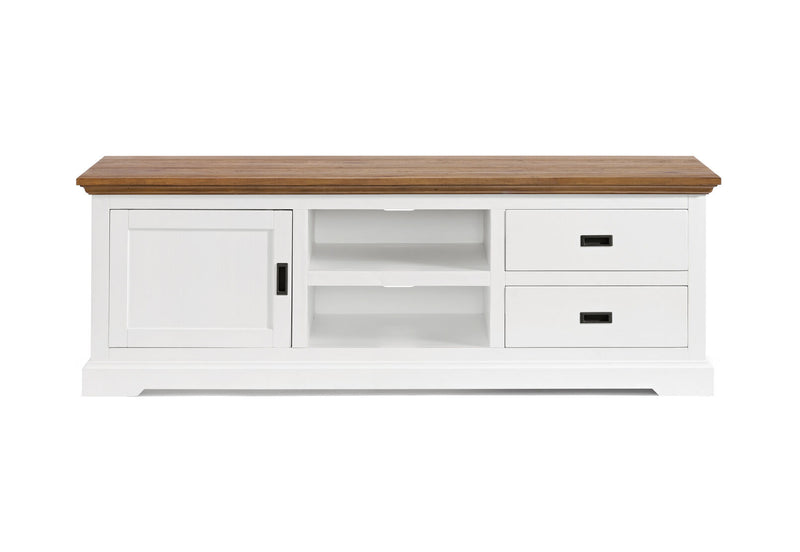 CHARLSBOURG ENTERTAINMENT UNIT WHITE/DARK PINE