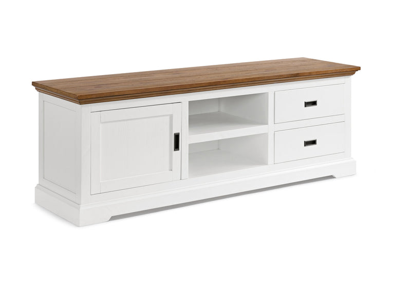 CHARLSBOURG ENTERTAINMENT UNIT WHITE/DARK PINE