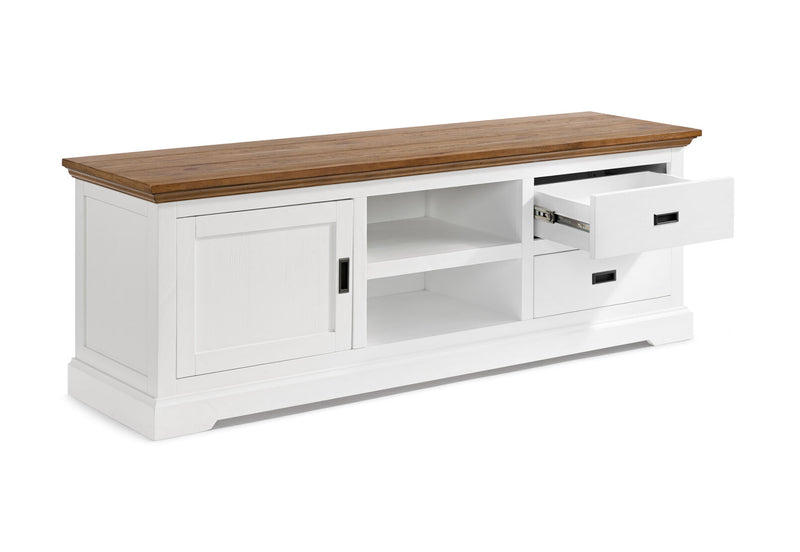 CHARLSBOURG ENTERTAINMENT UNIT WHITE/DARK PINE