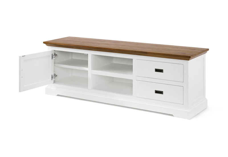 CHARLSBOURG ENTERTAINMENT UNIT WHITE/DARK PINE