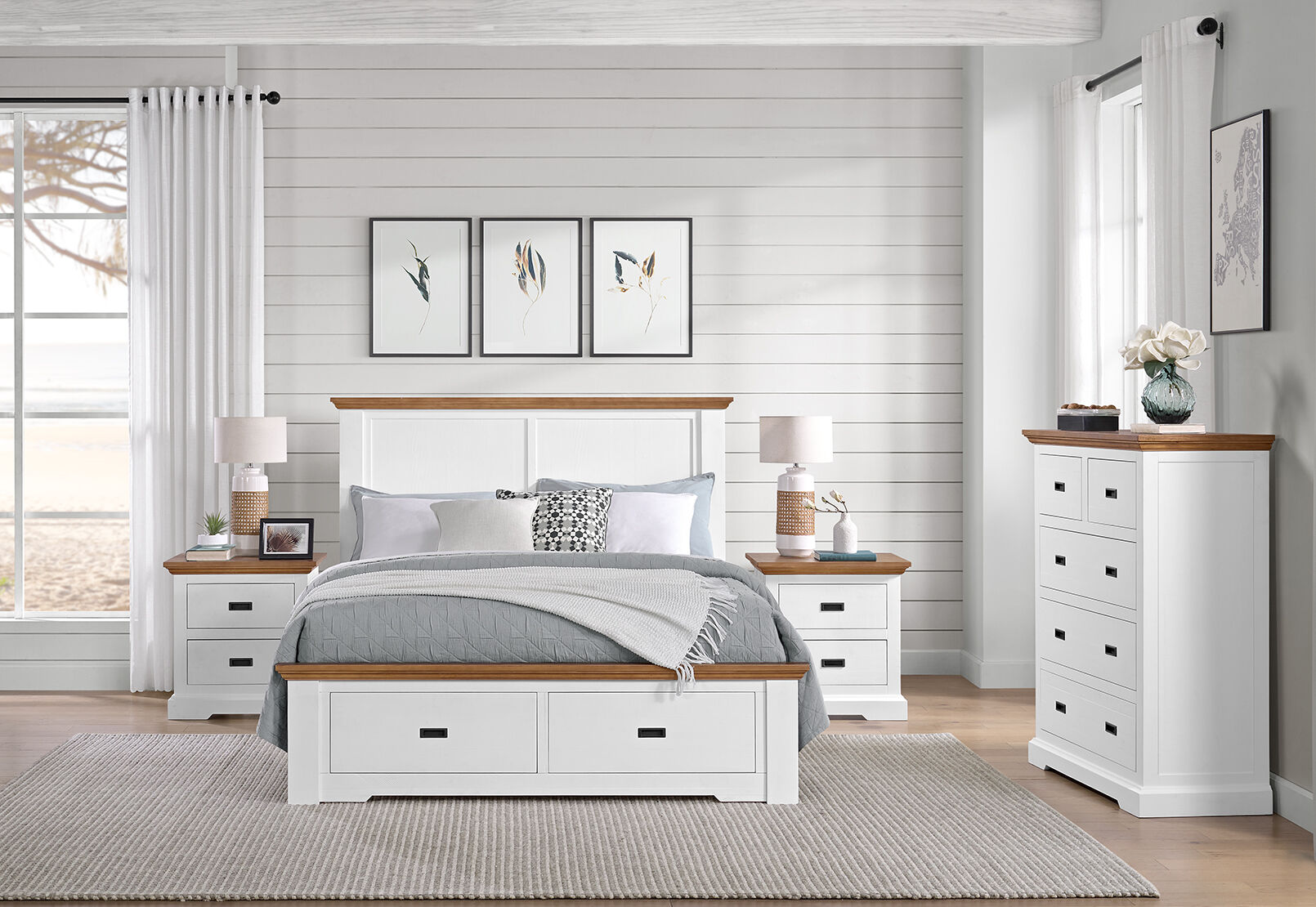 CHARLSBOURG TALL CHEST WHITE/DARK PINE