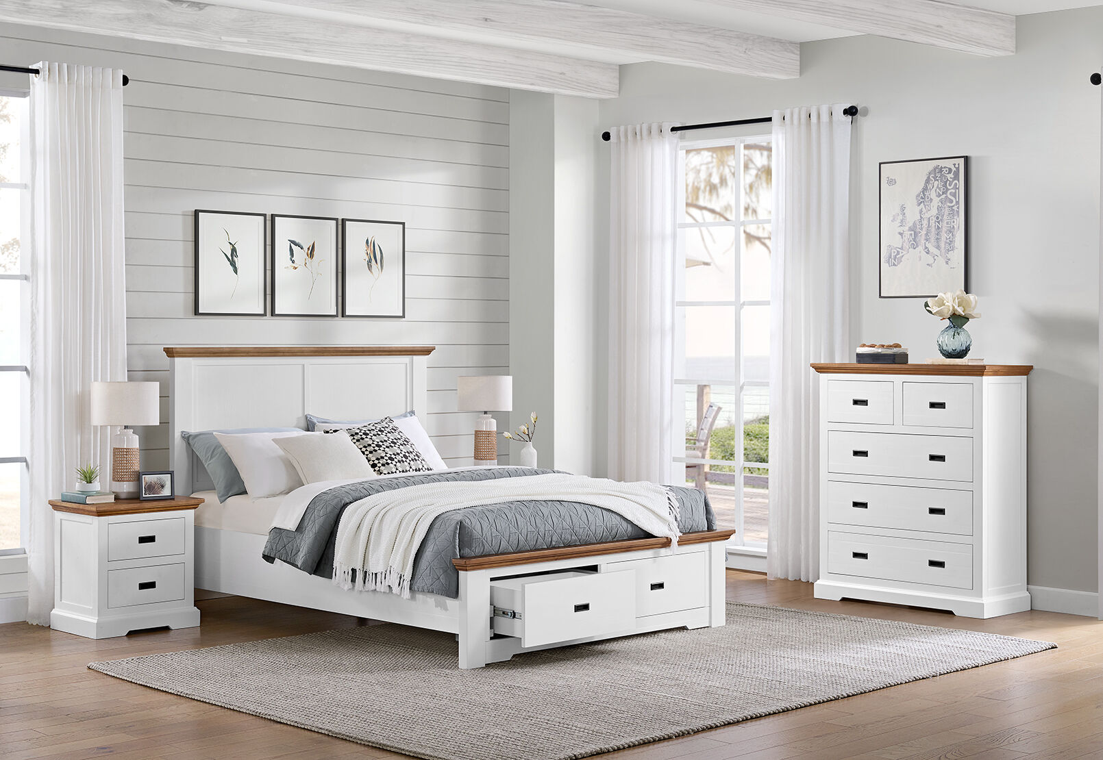 CHARLSBOURG TALL CHEST WHITE/DARK PINE